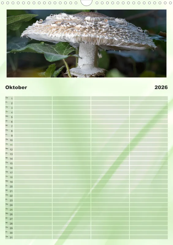 Pilze Familienkalender