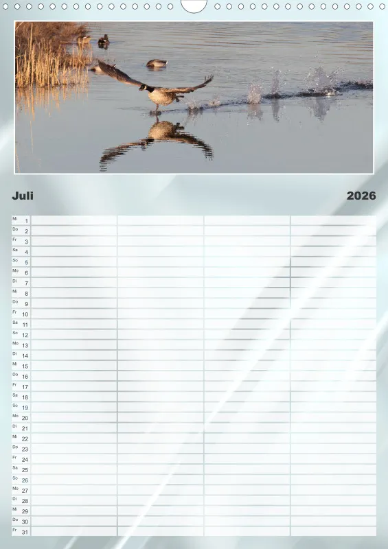 Vögel am Wasser Familienplaner