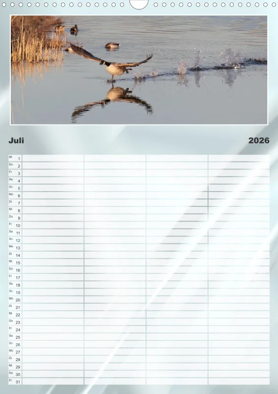 Vögel am Wasser Familienplaner