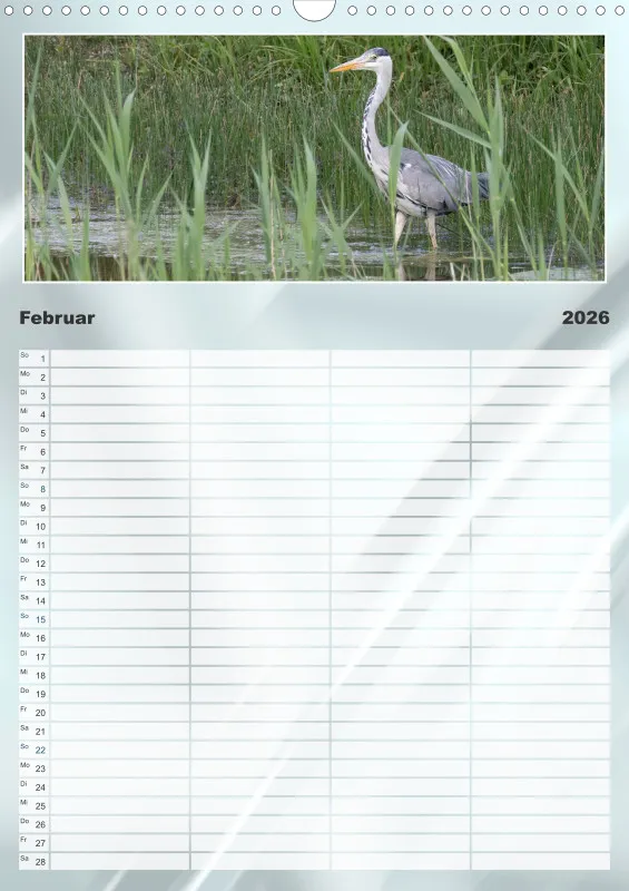 Vögel am Wasser Familienplaner