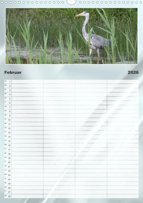 Vögel am Wasser Familienplaner