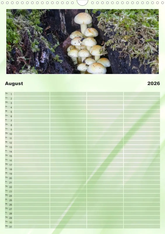 Pilze Familienkalender