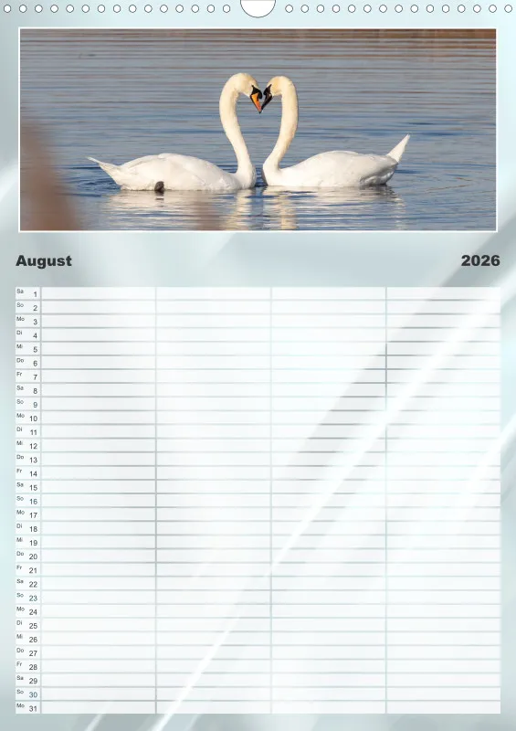 Vögel am Wasser Familienplaner