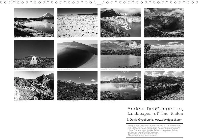 Fotokalender / A3 Andes DesConocido