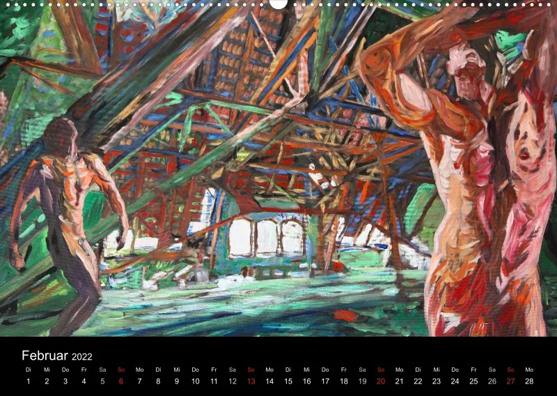 2022 A2 quer Kalender body art Deutsch