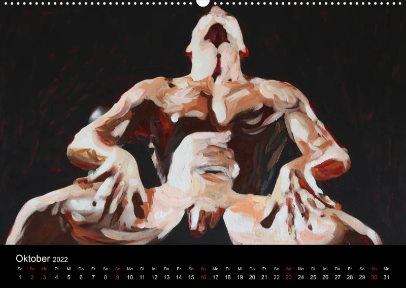 2022 A2 quer Kalender body art Deutsch