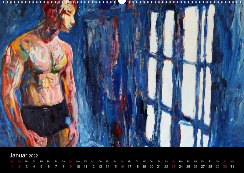 2022 A2 quer Kalender body art Deutsch
