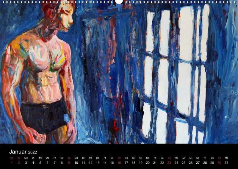 2022 A2 quer Kalender body art Deutsch