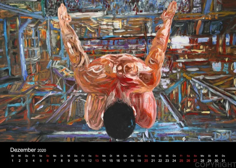 2019 A2 quer Kalender body art Deutsch
