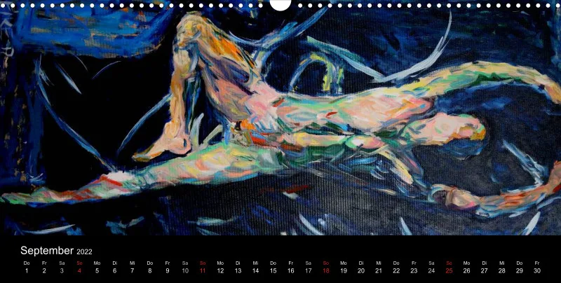 2022 Panorama Kalender quer body Art Deutsch
