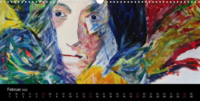 2022 Panorama Kalender quer body Art Deutsch
