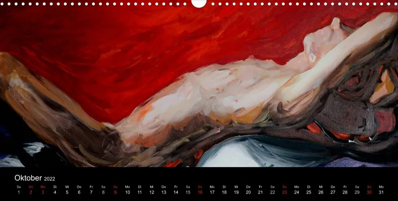 2022 Panorama Kalender quer body Art Deutsch