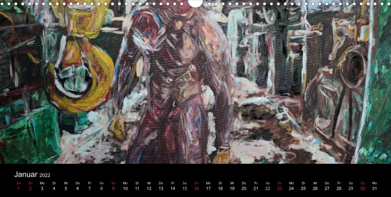 2022 Panorama Kalender quer body Art Deutsch