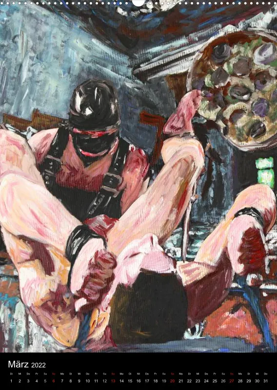 2022 A2 hoch Kalender Fetisch Art Deutsch