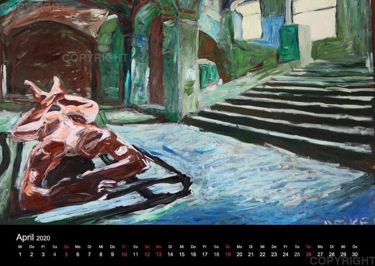 2019 A2 quer Kalender body art Deutsch