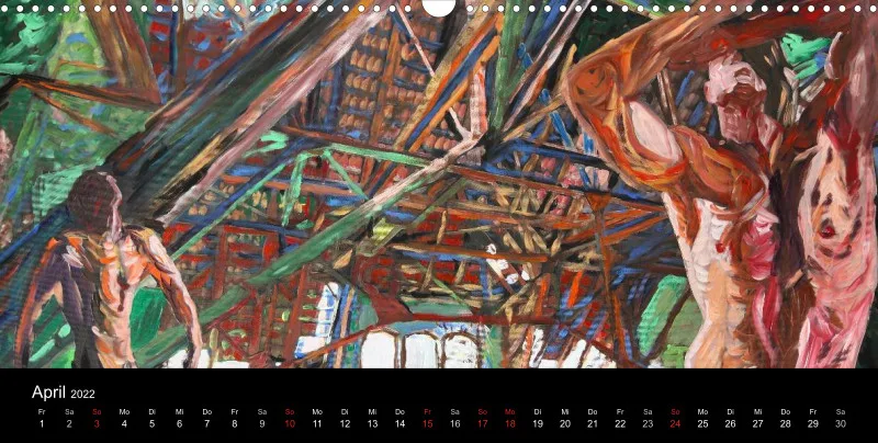 2022 Panorama Kalender quer body Art Deutsch