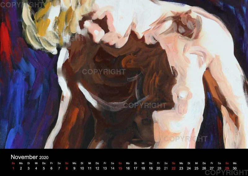 2019 A2 quer Kalender body art Deutsch