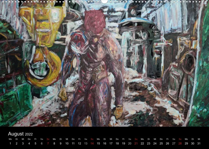 2022 A2 quer Kalender body art Deutsch
