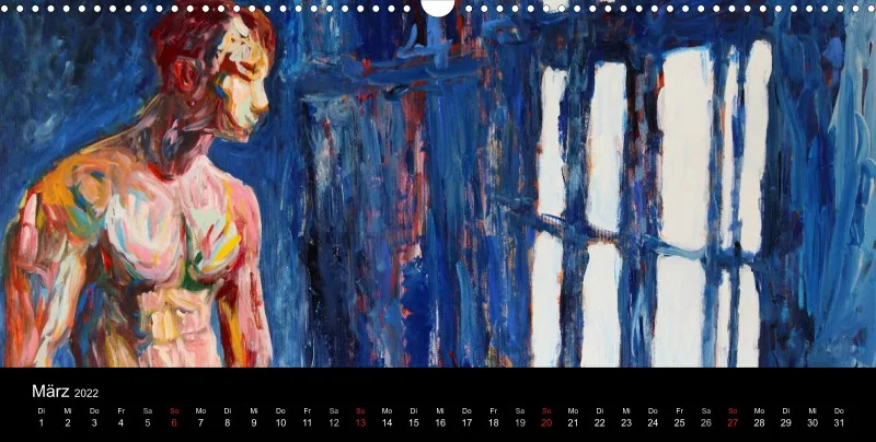 2022 Panorama Kalender quer body Art Deutsch