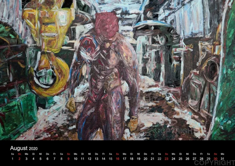 2019 A2 quer Kalender body art Deutsch