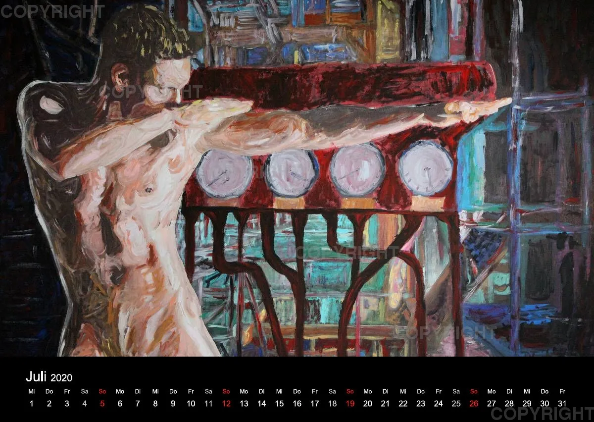 2019 A2 quer Kalender body art Deutsch