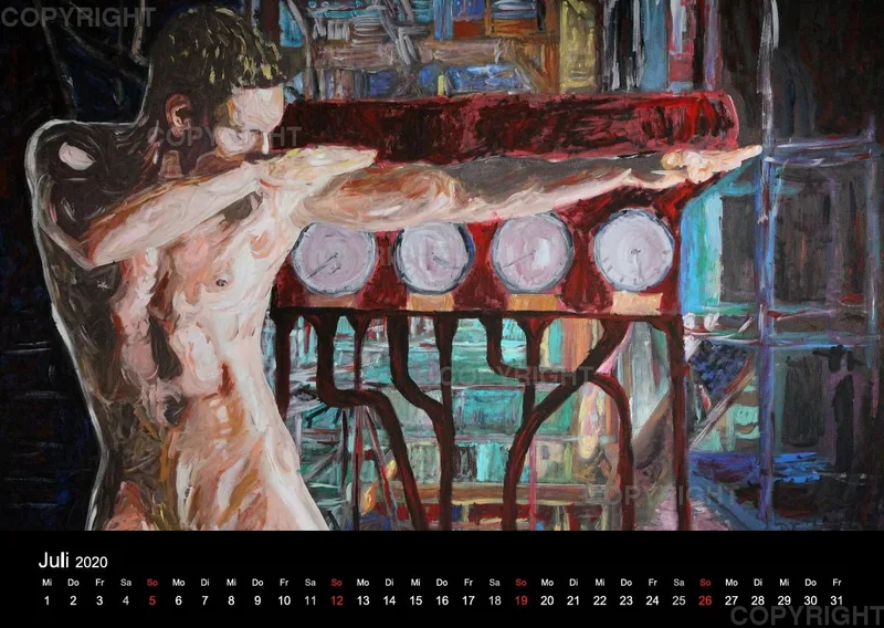 2019 A2 quer Kalender body art Deutsch