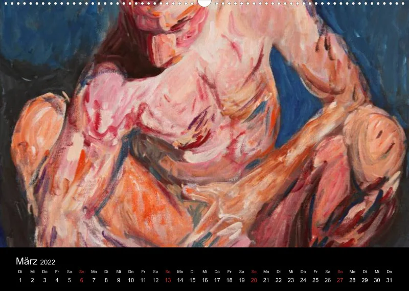 2022 A2 quer Kalender body art Deutsch