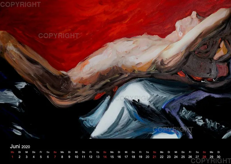 2019 A2 quer Kalender body art Deutsch