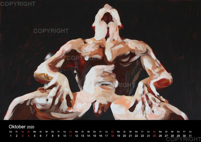 2019 A2 quer Kalender body art Deutsch