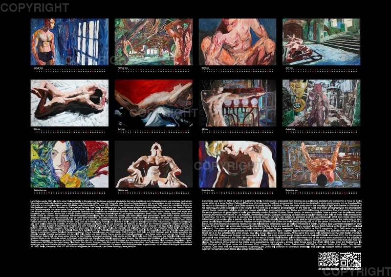 2019 A2 quer Kalender body art Deutsch