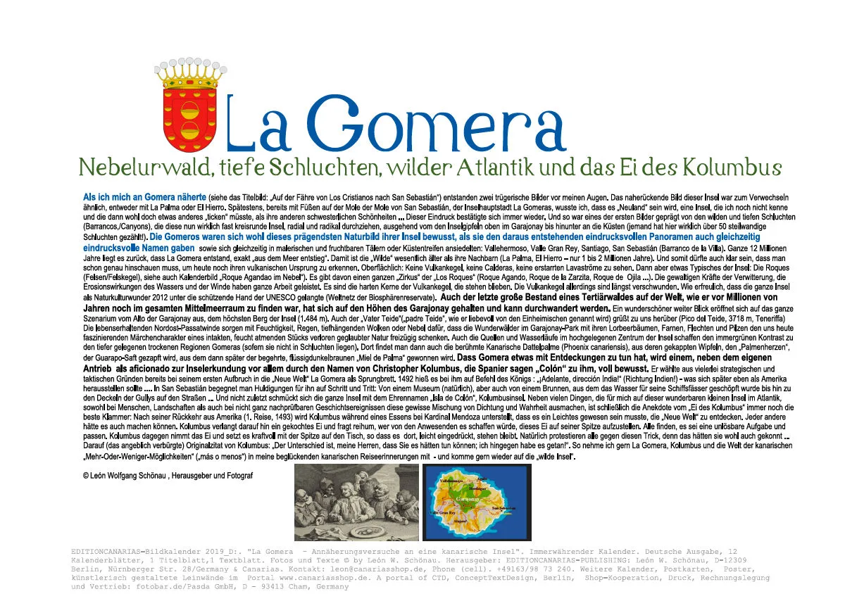NR.19_D_EDCAN_WANDKALENDER_LA GOMERA - immerwährend_DEUTSCHE VERSION