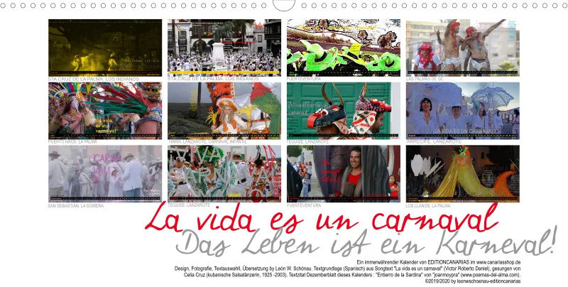 EDCAN_Nr.16_D/ESP_Panoramakalender_LA VIDA ES UN CARNAVAL_KALENDER/CALENDARIO_IMMERWÄHREND_PERMANENTE