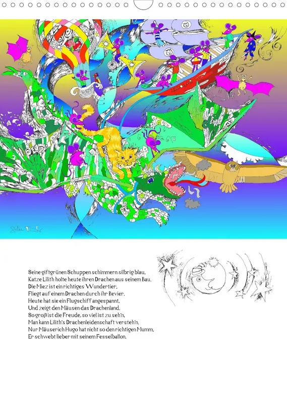 Posterbuch ohne Kalendarium / A3 / Ein phantastischer Katzenkalender: Magisches Katzenland