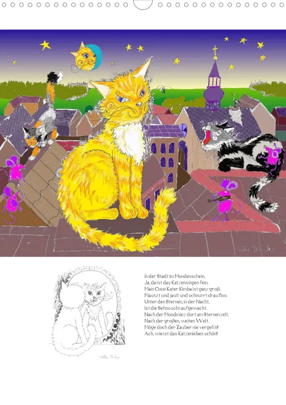 Posterbuch ohne Kalendarium / A3 / 13-mal Katzenleben