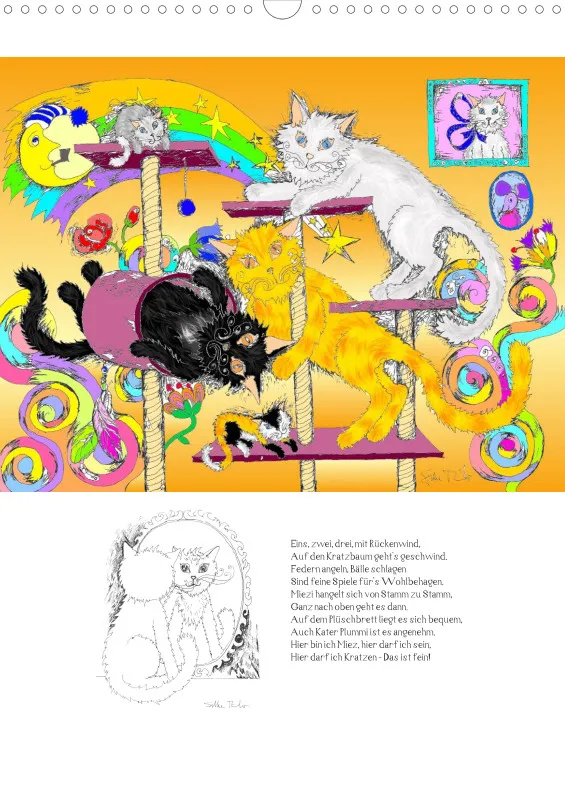 Posterbuch ohne Kalendarium / A3 / 13-mal Katzenleben