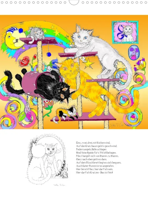 Posterbuch ohne Kalendarium / A3 / 13-mal Katzenleben