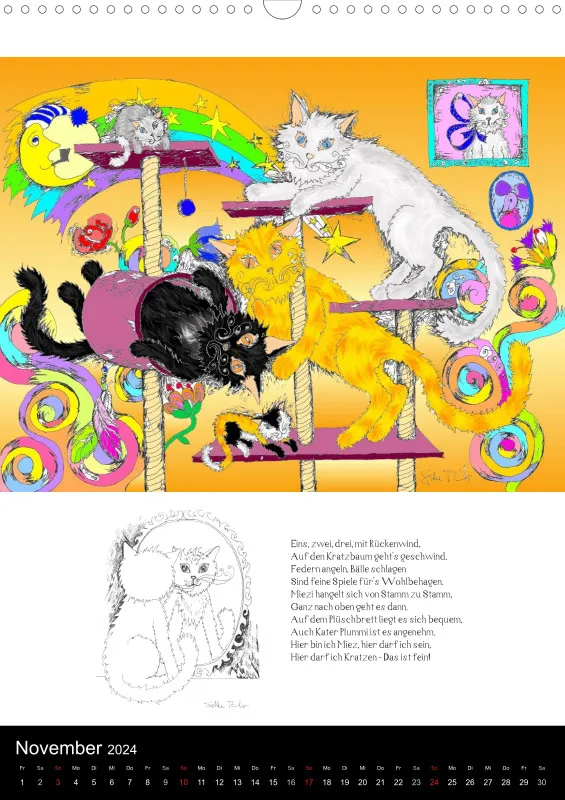 Kalender 2024 / A3 / 13-mal Katzenleben