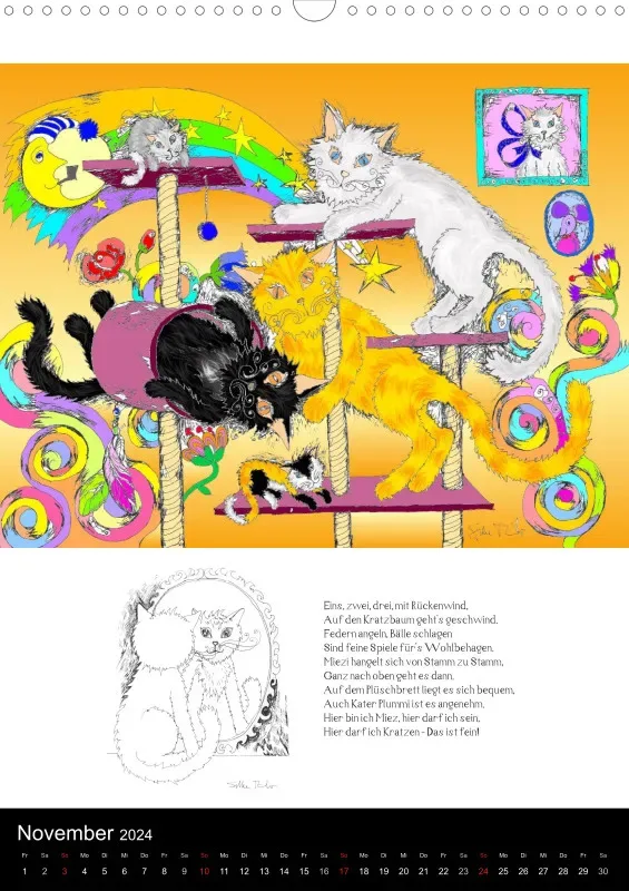 Kalender 2024 / A3 / 13-mal Katzenleben