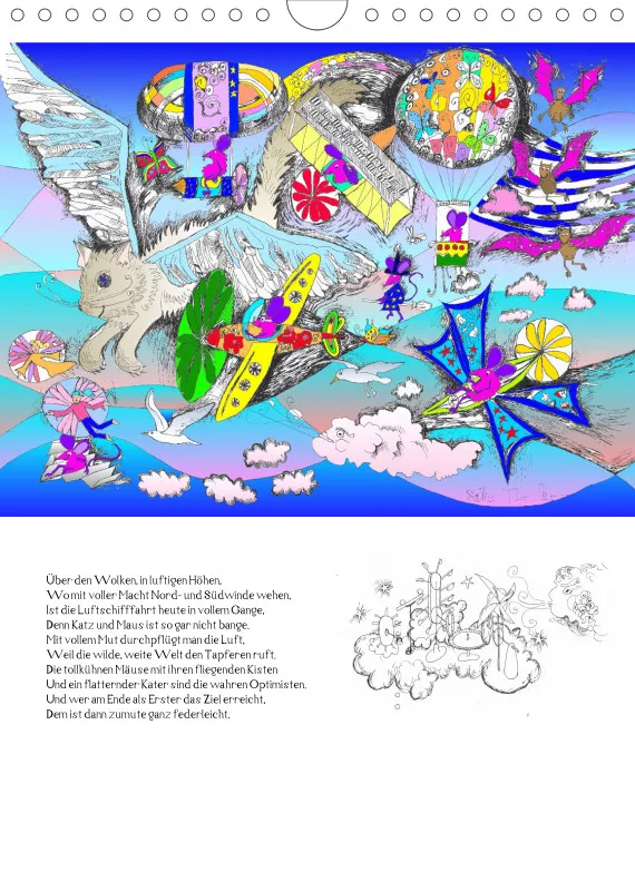 Posterbuch ohne Kalendarium/ A4 / Ein phantastischer Katzenkalender: Magisches Katzenland