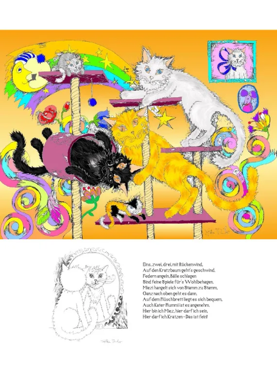 Posterbuch ohne Kalendarium/ A4 / 13-mal Katzenleben