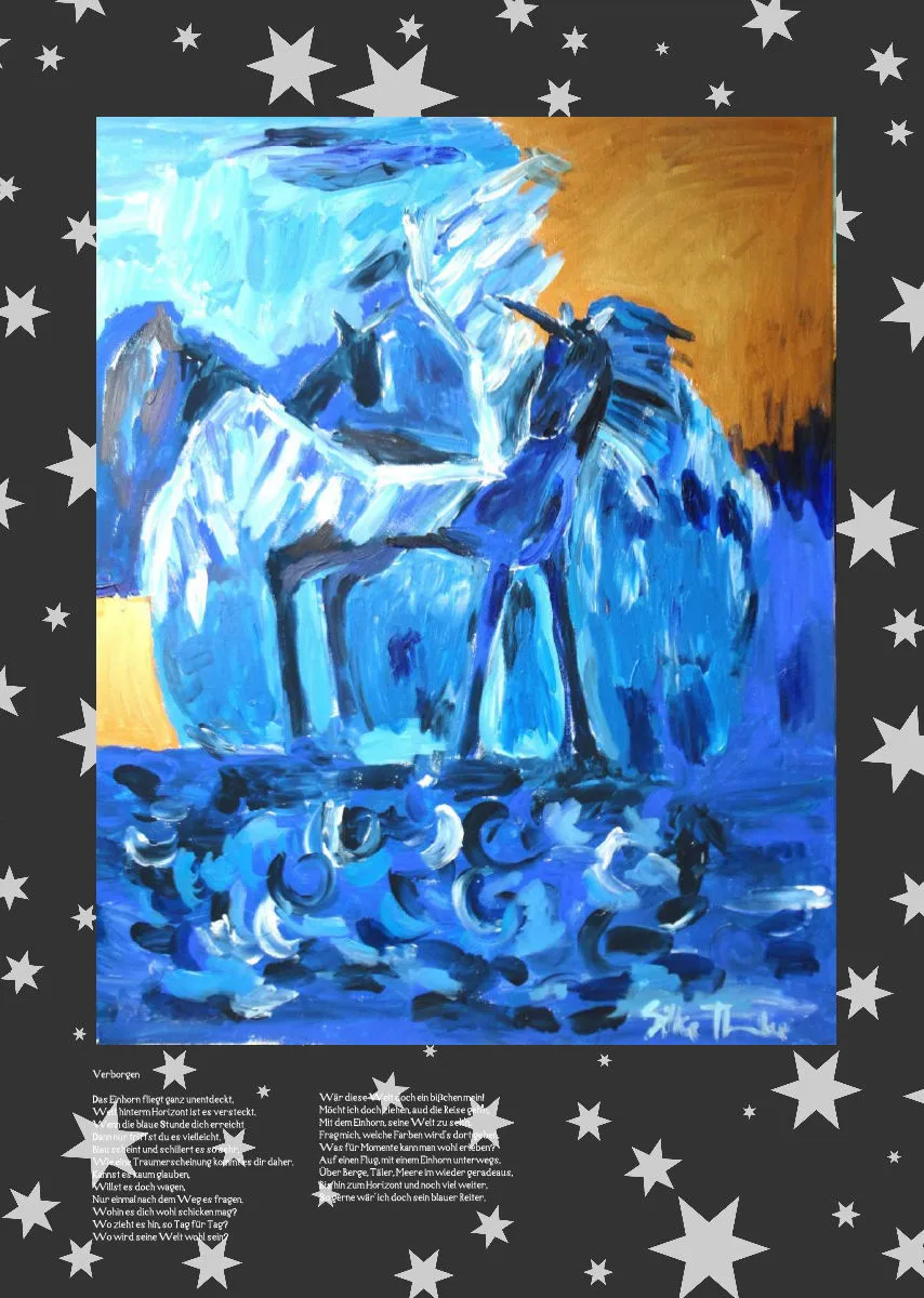 Posterbuch ohne Kalendarium / A3 / Eine Herde blauer Pferde