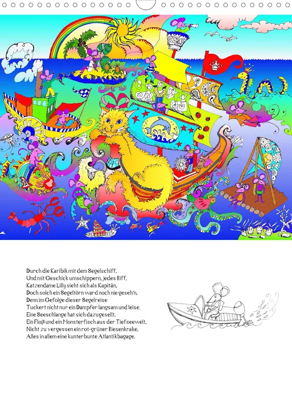 Posterbuch ohne Kalendarium / A3 / Ein phantastischer Katzenkalender: Magisches Katzenland
