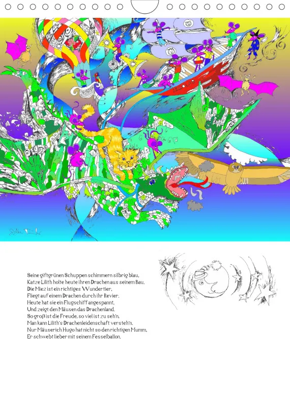 Posterbuch ohne Kalendarium/ A4 / Ein phantastischer Katzenkalender: Magisches Katzenland