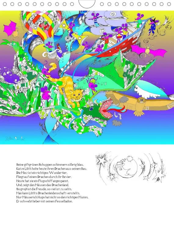 Posterbuch ohne Kalendarium/ A4 / Ein phantastischer Katzenkalender: Magisches Katzenland