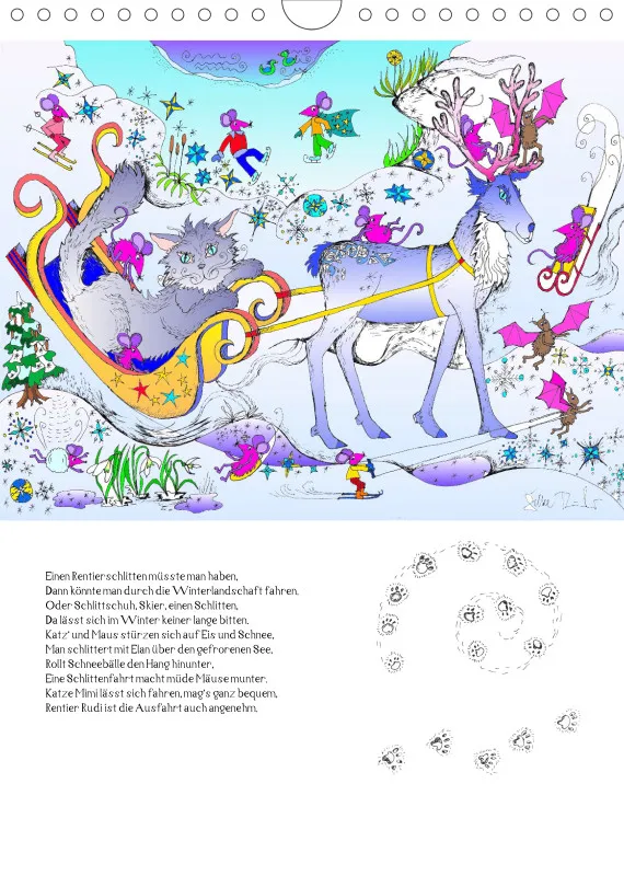 Posterbuch ohne Kalendarium/ A4 / Ein phantastischer Katzenkalender: Magisches Katzenland