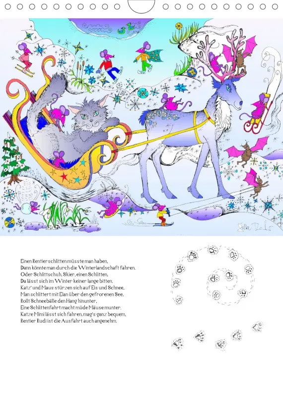 Posterbuch ohne Kalendarium/ A4 / Ein phantastischer Katzenkalender: Magisches Katzenland