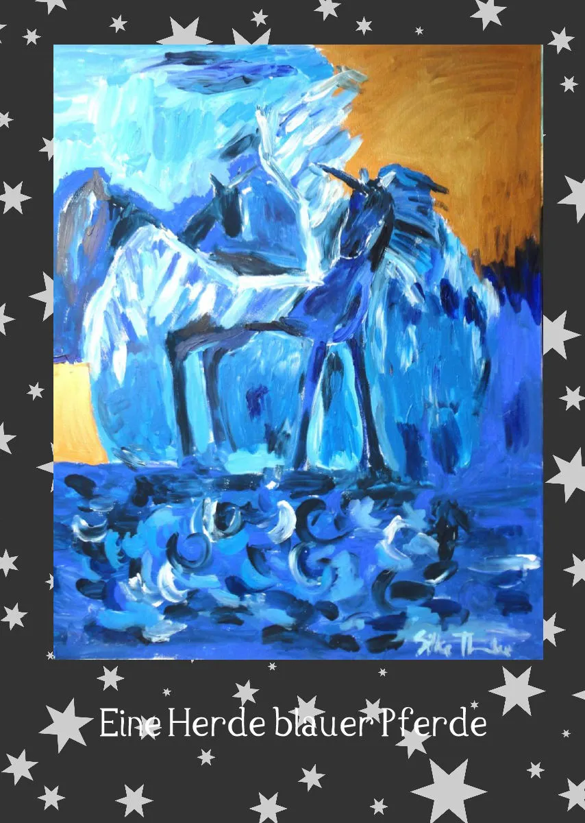 Posterbuch ohne Kalendarium / A3 / Eine Herde blauer Pferde