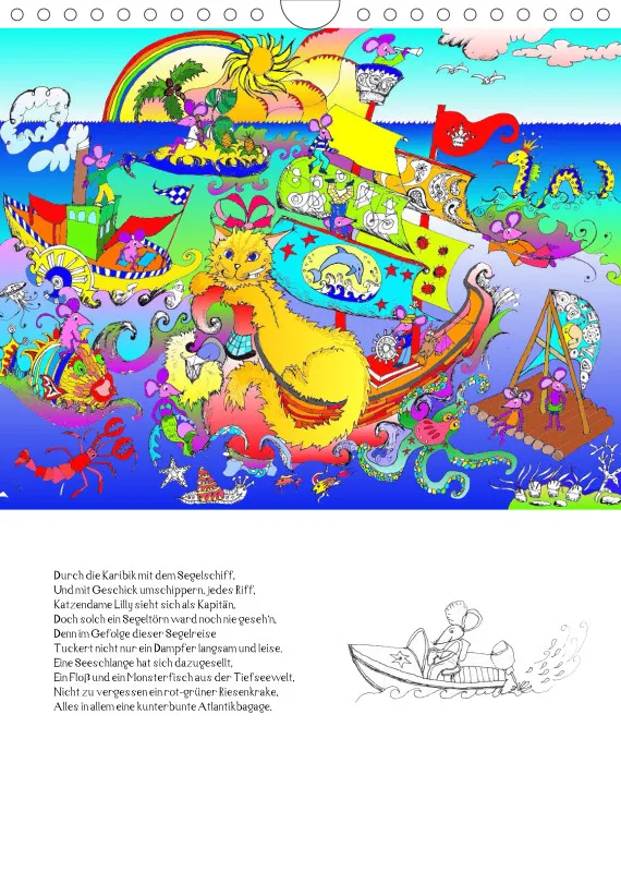 Posterbuch ohne Kalendarium/ A4 / Ein phantastischer Katzenkalender: Magisches Katzenland