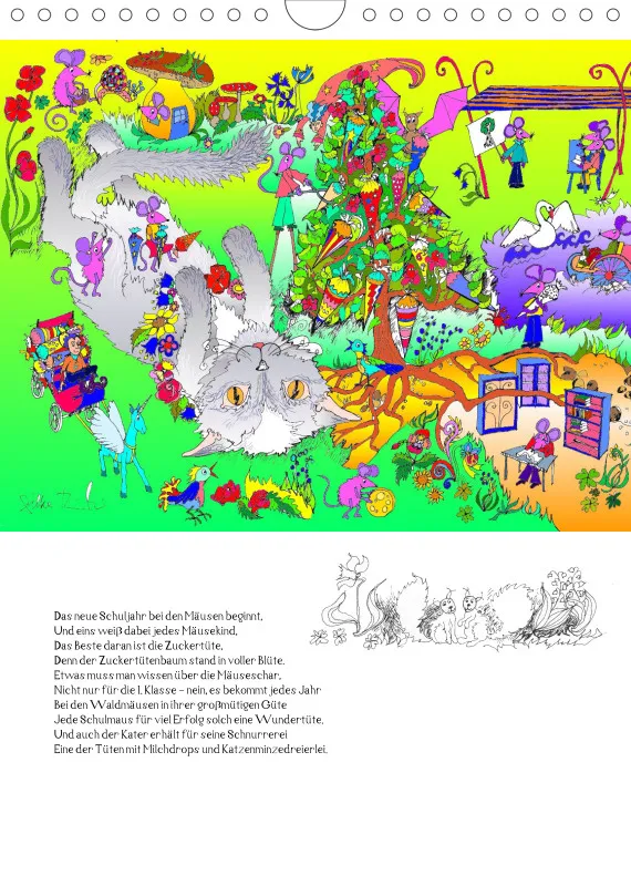 Posterbuch ohne Kalendarium/ A4 / Ein phantastischer Katzenkalender: Magisches Katzenland