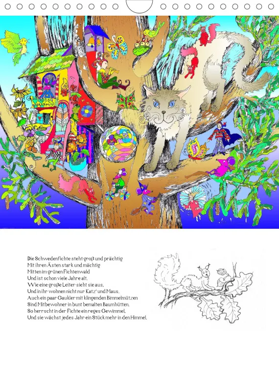 Posterbuch ohne Kalendarium/ A4 / Ein phantastischer Katzenkalender: Magisches Katzenland